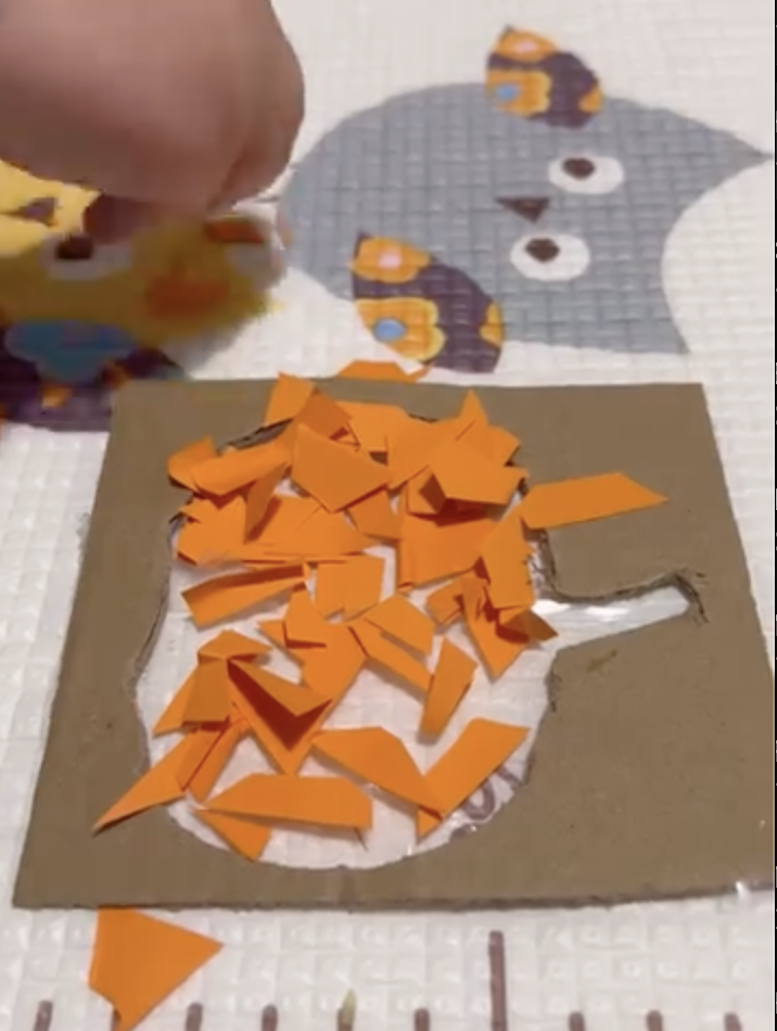 Аплікація «Диня»: мозаїка на липкій плівці